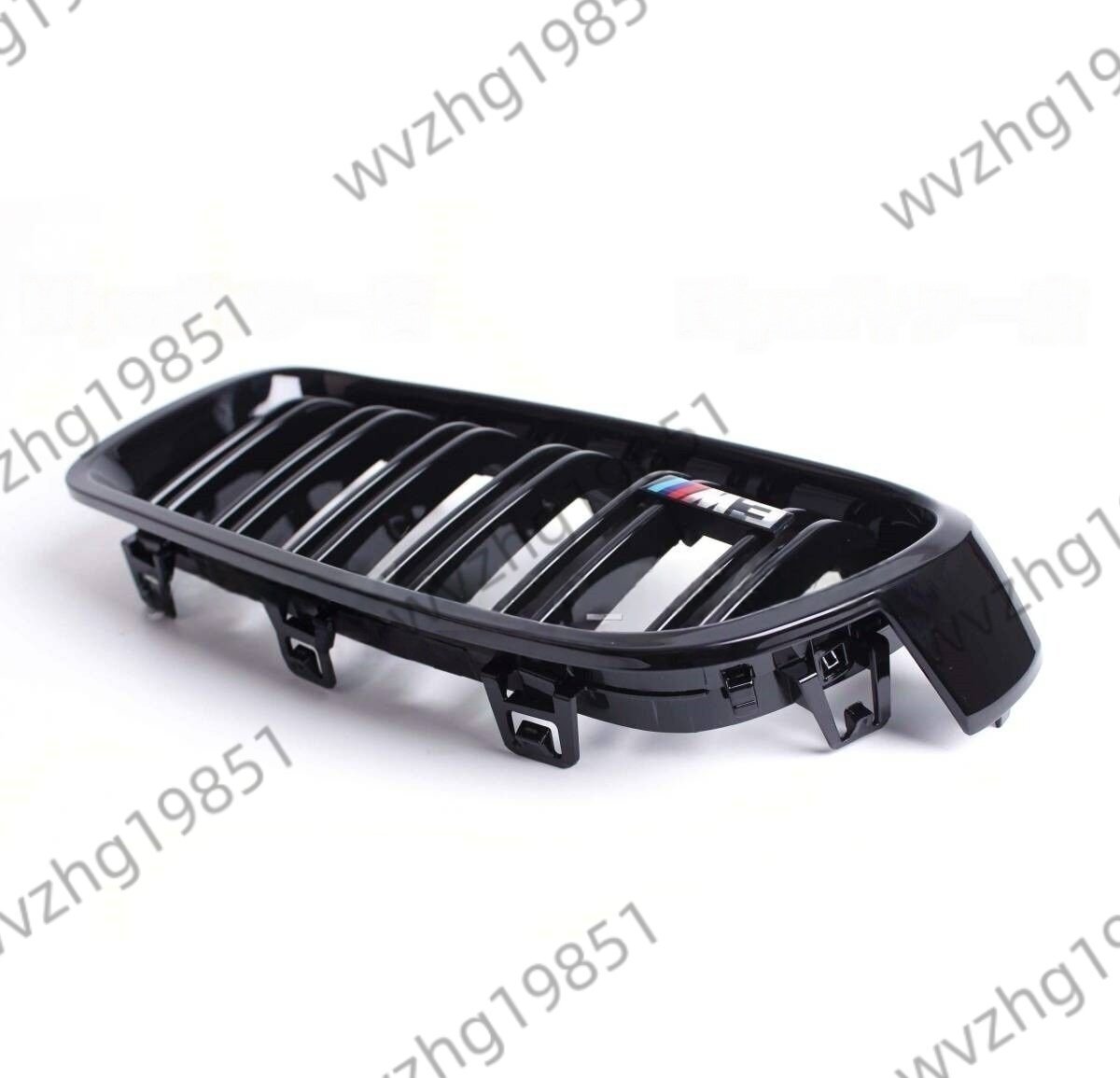 艶出しブラック BMW F30 F31 F35 フロントグリル ダブルバー 左右セット 送料無料 ABS製拍卖