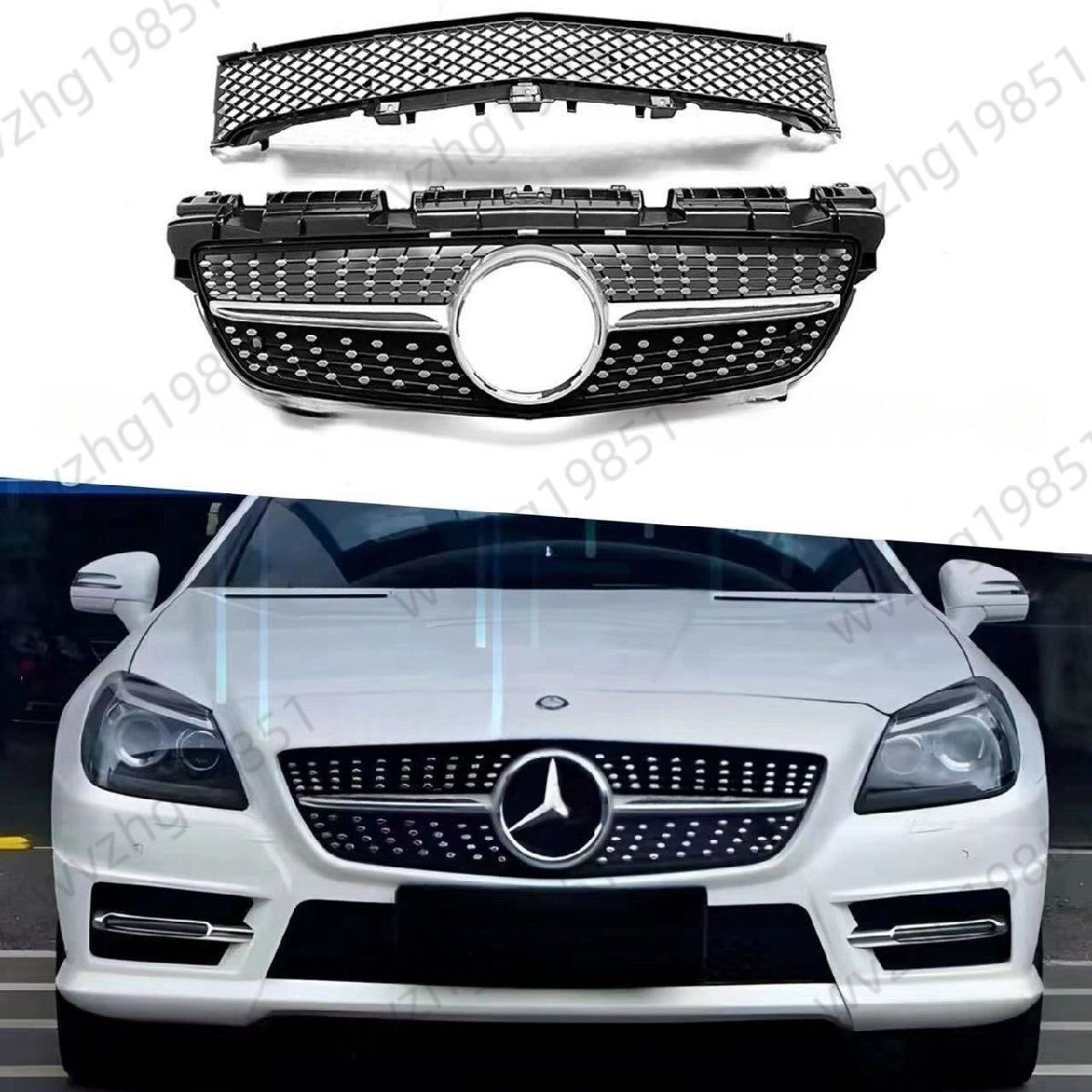 ベンツ SLK R172 2011-2015年式 メンズ 外装パーツ 満天星 フロントグリル 中網 改装用 ABS製拍卖