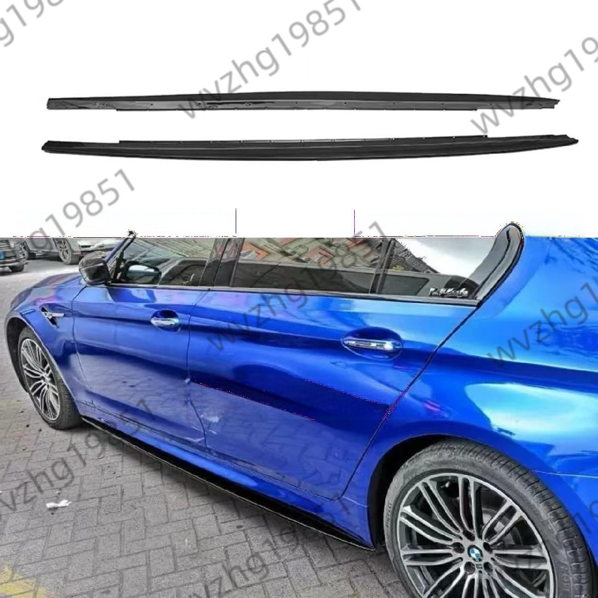 カー用品 BMW 5シリーズ G30標準軸用 MPスタイル サイドスカート 左右セット 2017-2022年対応 ブラック仕上げ ABS製拍卖
