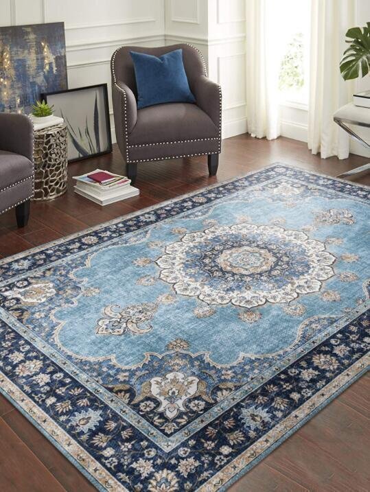 美品★高品質★ペルシャ絨毯の本場からイラン製 シルク調 高密度ノット 玄関マット ラグ/マット カーペット ウィルトン 滑り止め付 絨毯拍卖