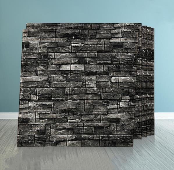 大人気★高品質 50枚 70x77cm 背景壁 3D立体レンガ模様壁紙 防水 汚い防止 カビ防止拍卖