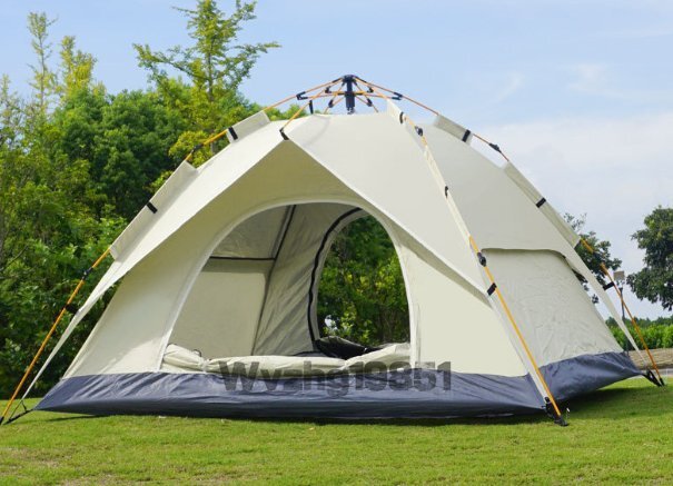 屋外全自動速開テント二重ドア通気折りたたみ3-4人キャンプ日除け真二重テント拍卖