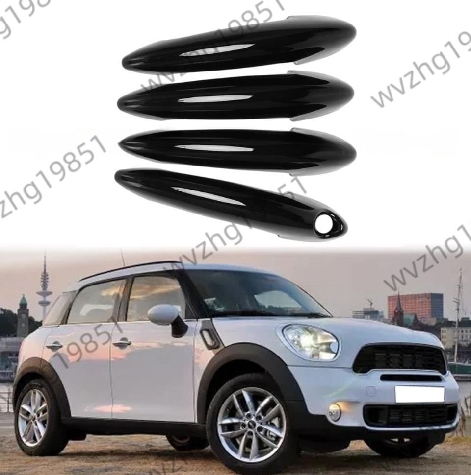 MINIミニクーパー R60 専用 4ドア ハンドル カバー 艶だし黒 4枚セット拍卖