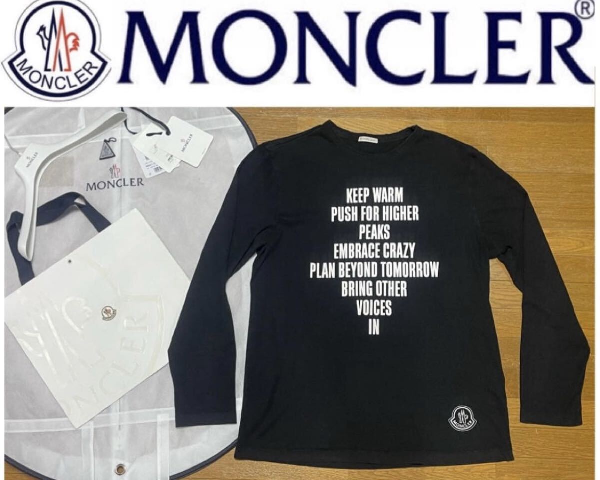 新品未使用★正規モンクレール MONCLER クルーネック長袖ロンT カットソー M ブラック拍卖