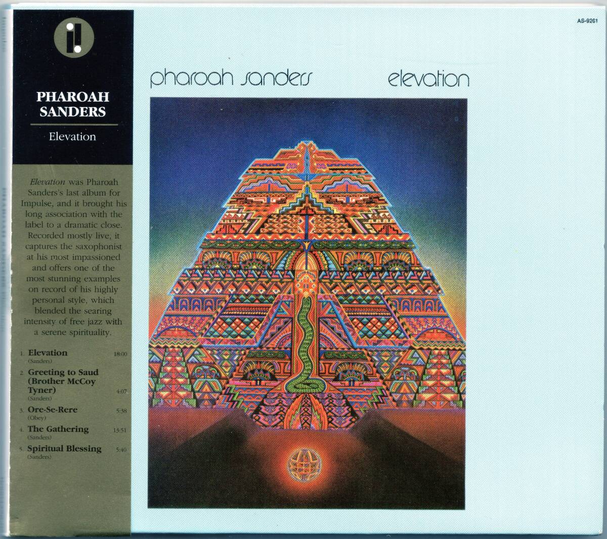 ☆PHAROAH SANDERS(ファラオ・サンダース)/Elevation◆73年録音のViolinの名手Michael Whiteも参加した超大名盤◇レアなデジパック盤帯付き拍卖