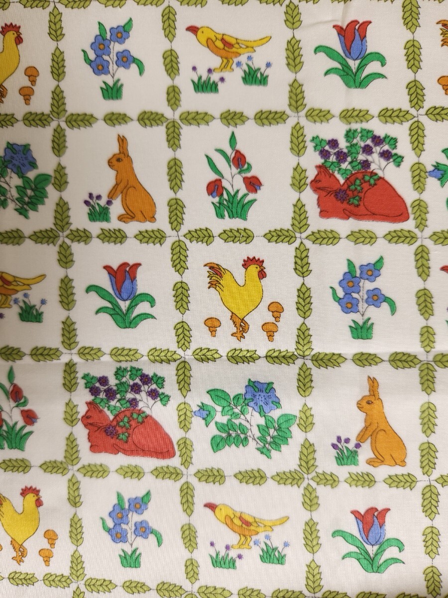 リバティ☆ヴォイジーズ ファーム☆幅95×長さ51cm☆動物柄☆タナローン☆Check&Stripe ホビーラホビーレなど ☆ハギレ☆拍卖