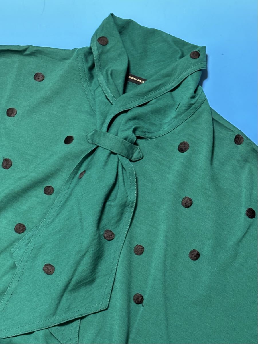 カットソー グリーン ドット柄 JUNKO KOSHINO 美品 トップス チュニック ゆったり コシノジュンコ インターナショナル拍卖