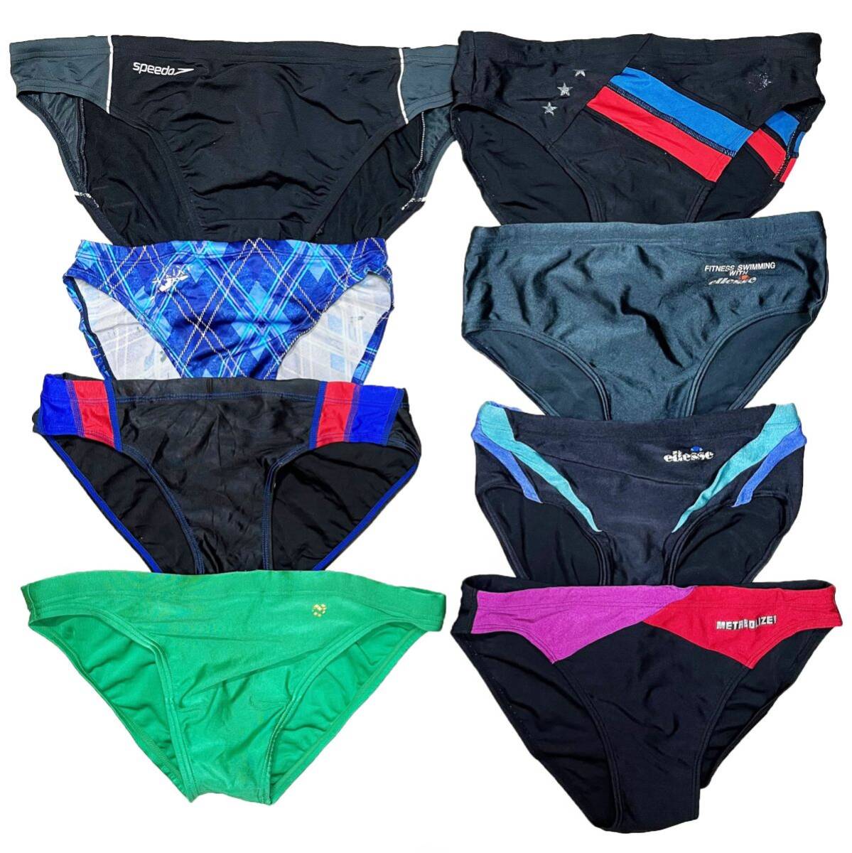 33【整理品リサイクル】男子競泳水着8枚セット★(M~3L)★競パン★アリーナSPEEDOフットマークellesseミラショーン拍卖