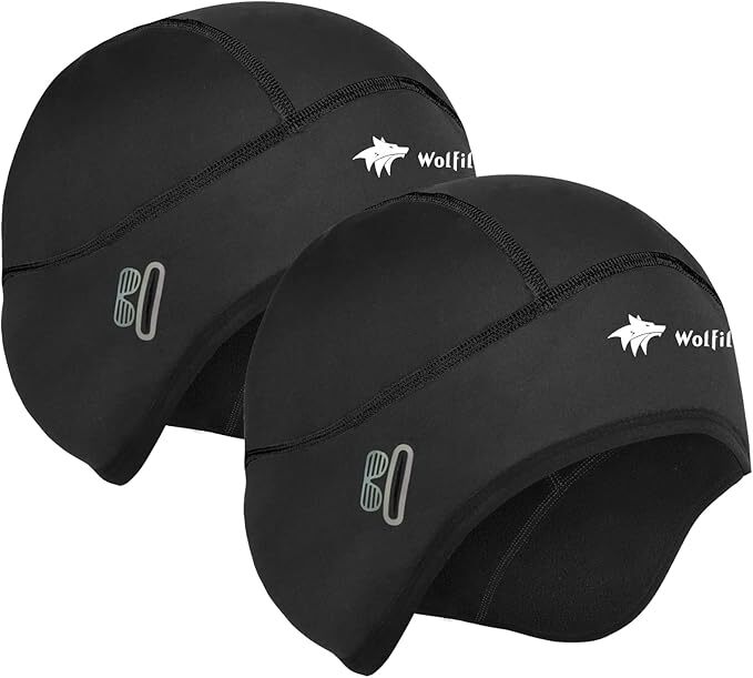 インナーキャップ サイクルキャップ 秋冬用 ヘルメット インナー 帽子 防寒 防風 2点拍卖