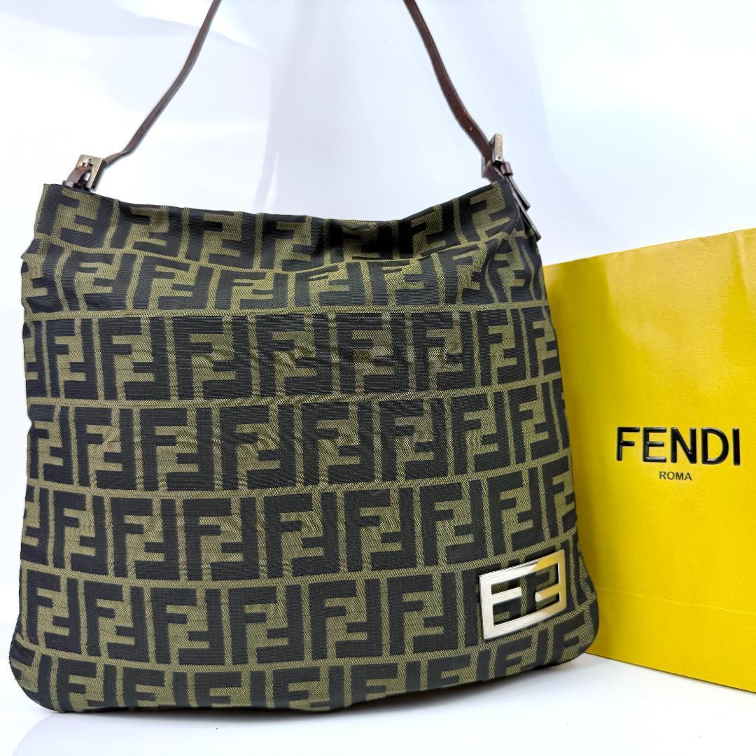 FENDI フェンディ ワンショルダーバッグ ズッカ柄 FFロゴ金具 ショルダーバッグ トート レザー レディース FF拍卖