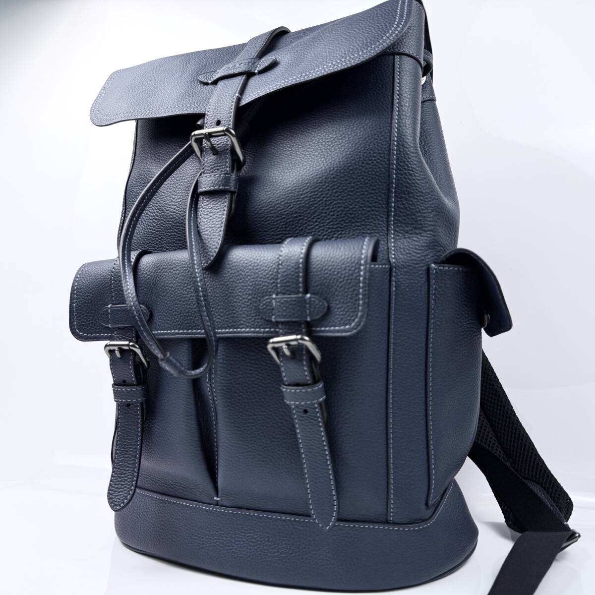 【入手困難品/極美品/希少色】 定価20万円 コーチ COACH ハドソン リュック ビジネスバッグ バックパック レザー メンズ 肩掛け A4可 青拍卖