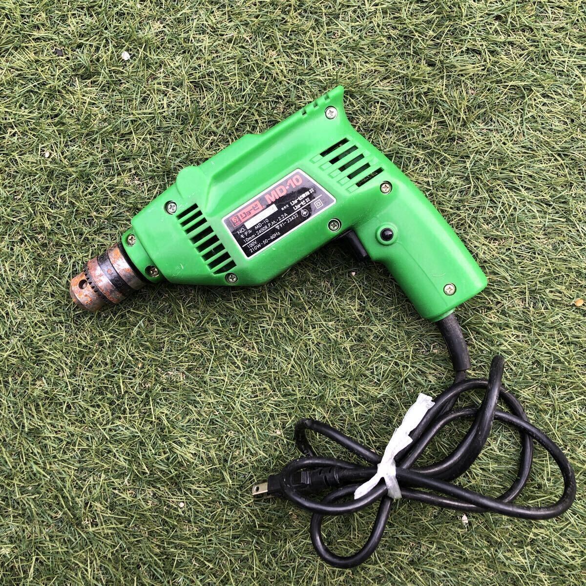 【動作品】リョービ RYOBI 電気ドリル MD-10 10mm コード式 工具 DIY 修理用 電動ドリル 電動工具 100V 210W ドリル拍卖