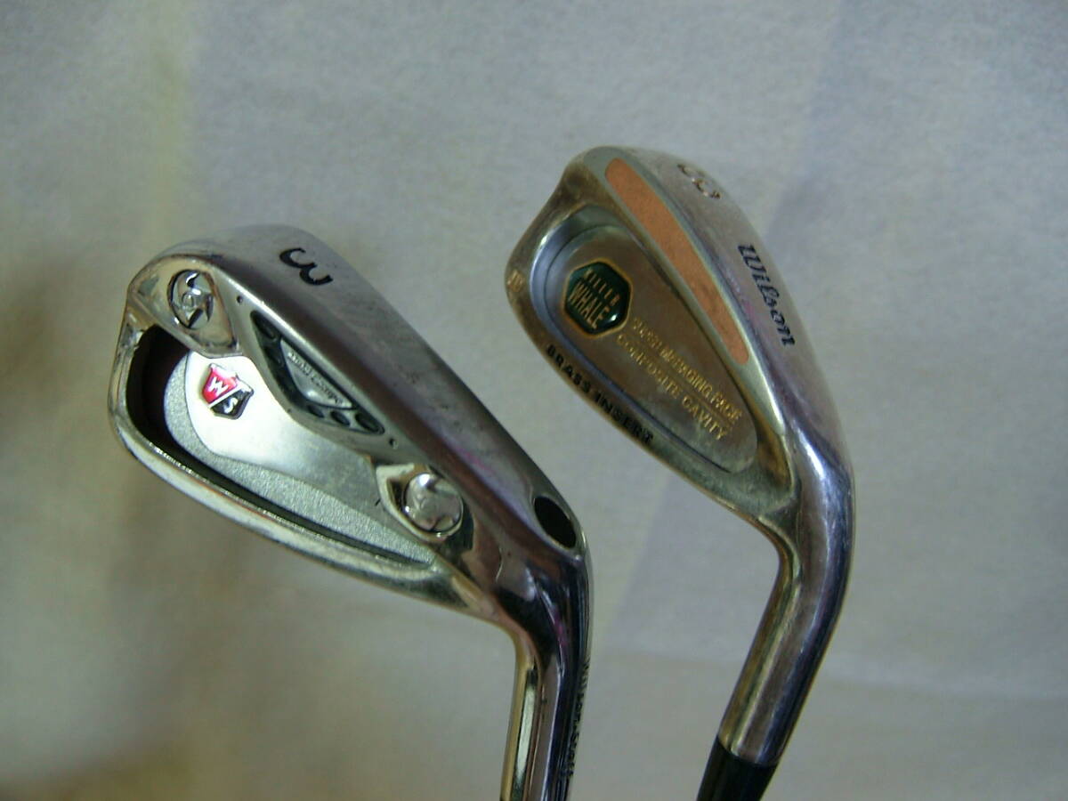 即決 Wilson NC6 アイアン 3番(純正スチールR)、Wilson ウィルソン キラーホエール BRASS 4INSERT(純正カーボンR)2本セット 拍卖