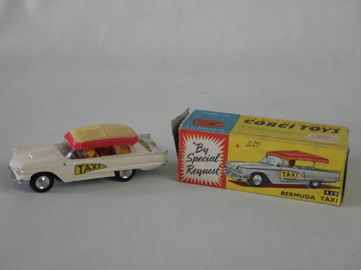 蔵出◆ ミニカー11 CORGI コーギー No.430 BERMUDA TAXIバミューダタクシー 箱有り◆ 当時物 英国 マッチボックス コレクション品 拍卖