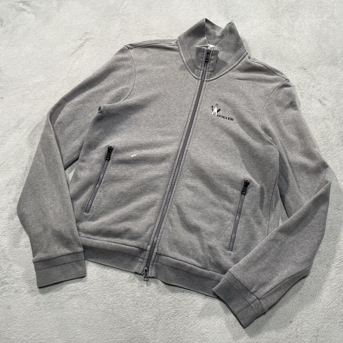 1円 MONCLER モンクレール MAGLIA CARDIGAN ジップアップパーカー コットン 26808129QYGA グレー Lサイズ 14778拍卖