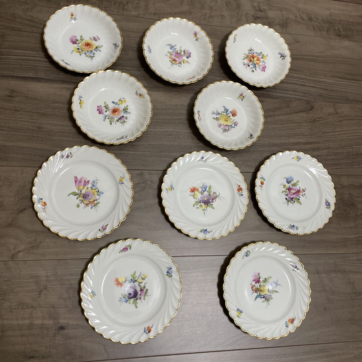 Nymphenburg ニンフェンブルク 花柄 プレート 皿 小皿 食器 洋食器 花柄 10枚拍卖