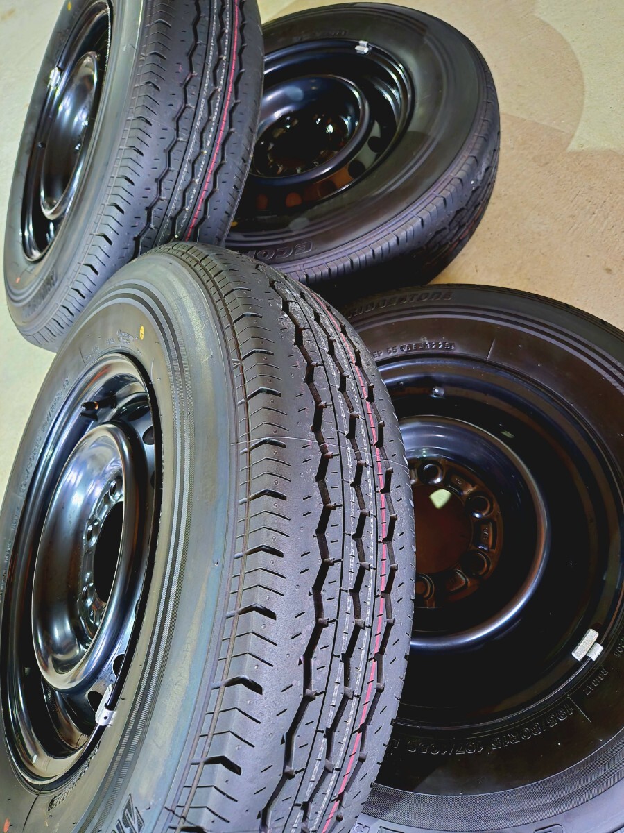 新車外し!200系 ハイエース 純正 15インチ 6J 139.7-6H ブリヂストン エコピア RD613 195/80R15 107/105S タイヤホイールセット!!拍卖