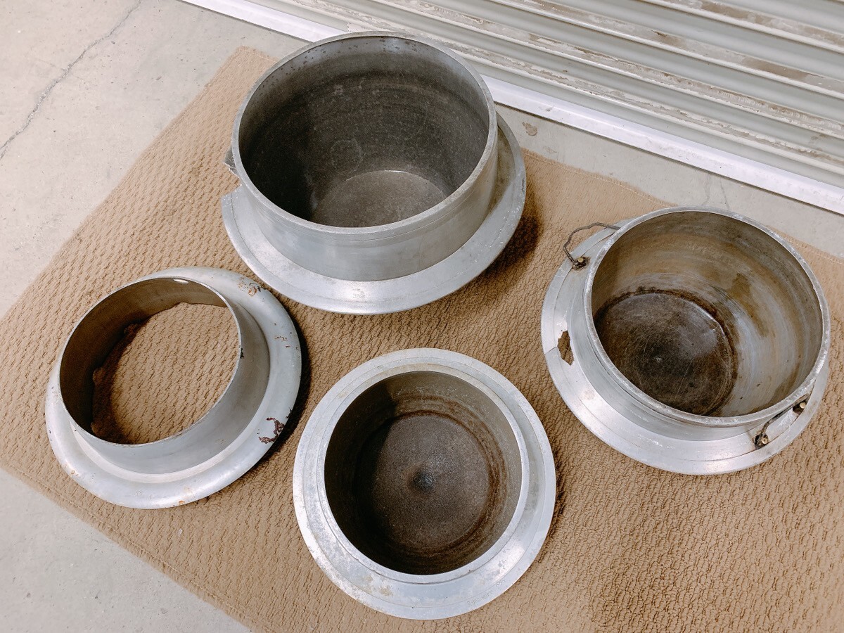 訳あり 羽釜 3個まとめて 羽根釜 釜 炊き出し 炊飯 飯炊き釜 釜戸 飯釜 古民家 古民具 昭和レトロ 古道具 引取歓迎 茨城県 1020か5 E2 170拍卖