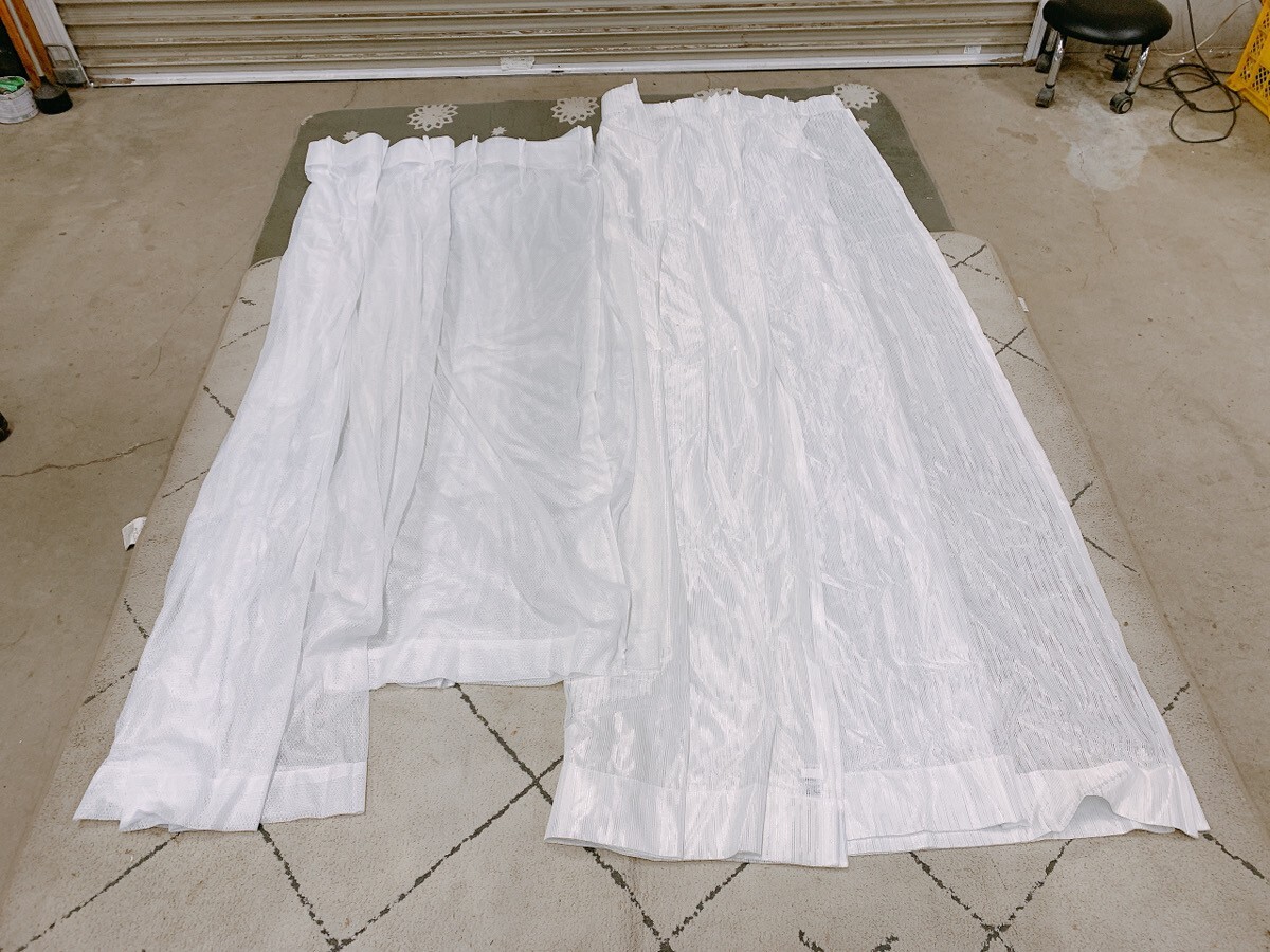 中古 レースカーテン 6枚セット オシャレ インテリア 大量 防炎カーテン ホワイト カーテン ポリエステル 民泊 新生活 茨城 1030か1 D2 120拍卖