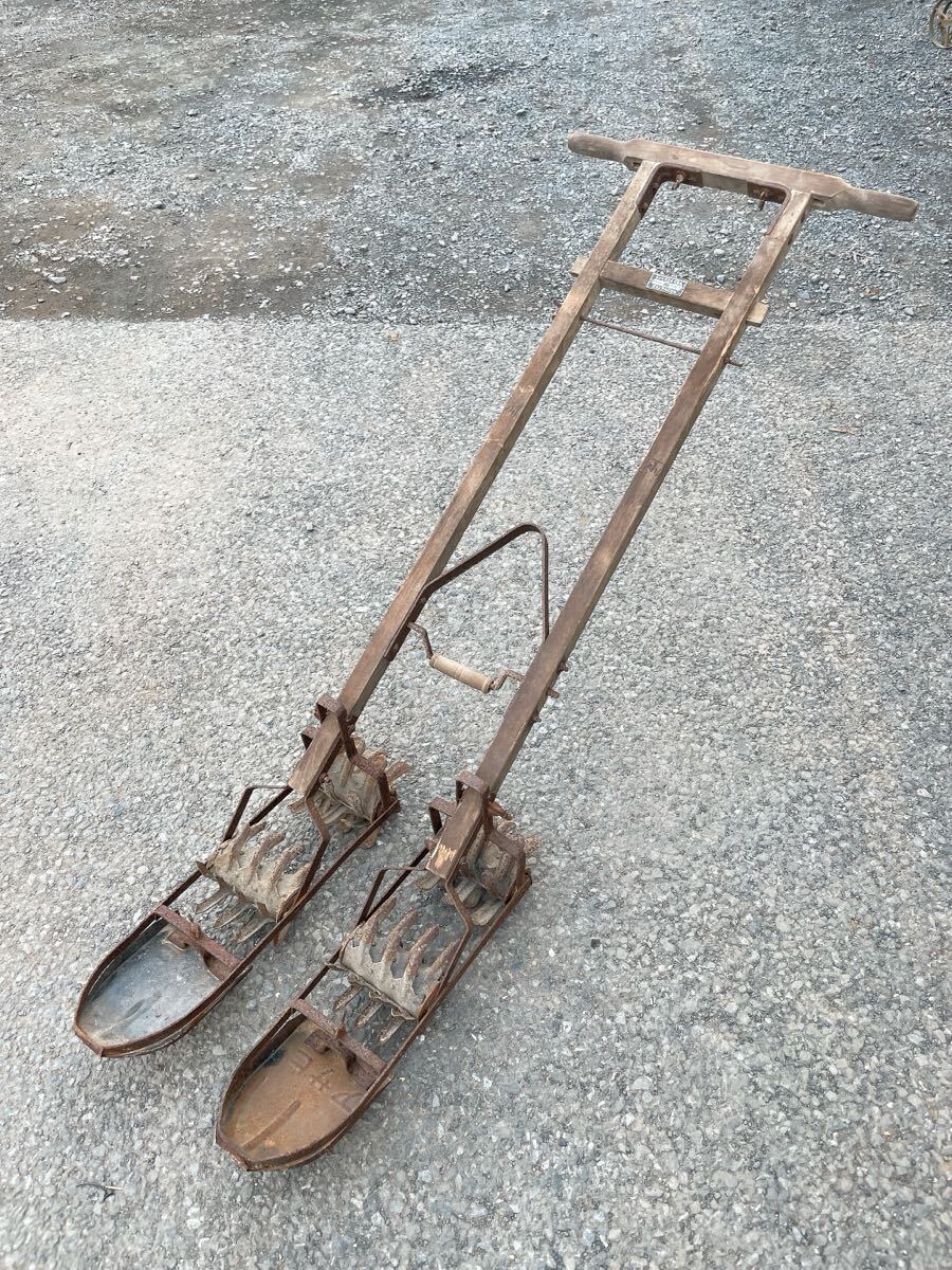 中古 サカイ式 除草機 水田 除草器 手押し 2丁押し 草取り 昭和 レトロ 古道具 田んぼ 小道具 古民具 昔の道具 茨城県常陸大宮 1013え2 O西拍卖