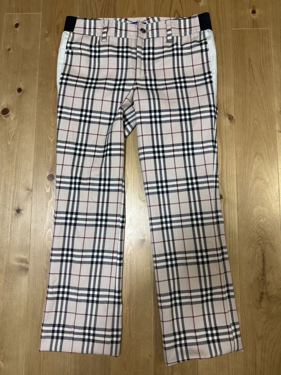 BURBERRY LONDON バーバリーロンドン ノバチェック パンツ ボトムス ウエストサイド部分ゴム仕様 裏地付き サイズ38 日本製拍卖