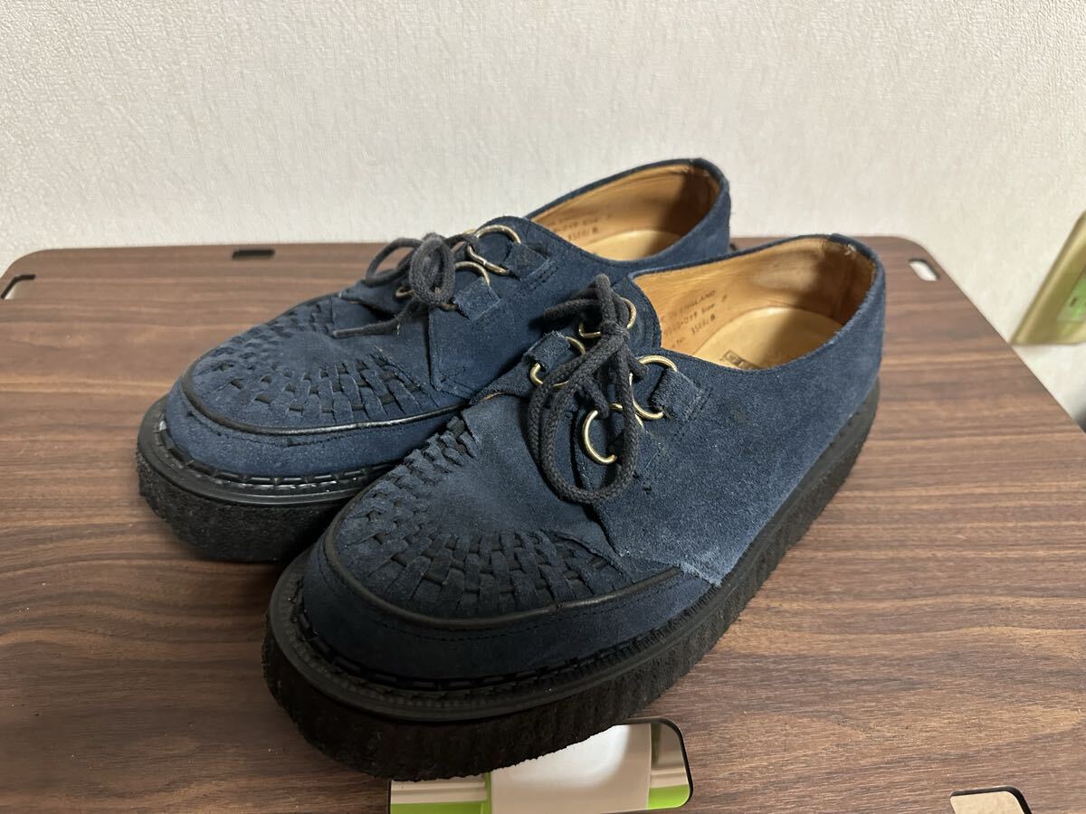 ジョージコックスのラバーソール ネイビースエード サイズ7 中古拍卖