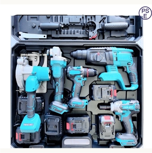 電動工具5点セット ノコギリ機/研磨機/ハンマドリル/インパクトレンチ/ドリルドライバー バッテリー4個 充電器2台 マキタバッテリー対応拍卖