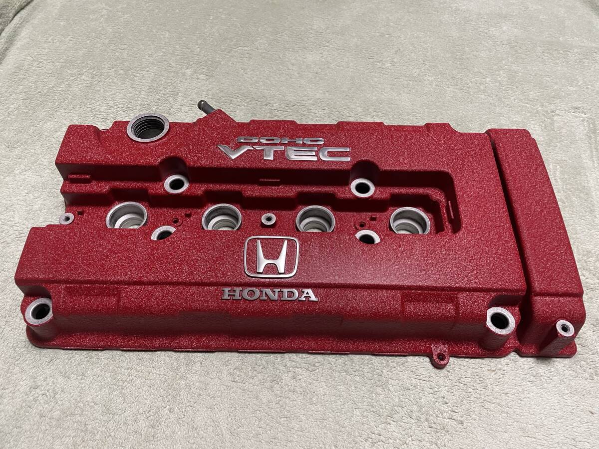 HONDA ホンダ純正 B16 ヘッドカバー 中古 結晶塗装品 赤/レッド 塗装後未使用 送料無料 シビック インテグラ等 EK 裏側腐食跡有拍卖