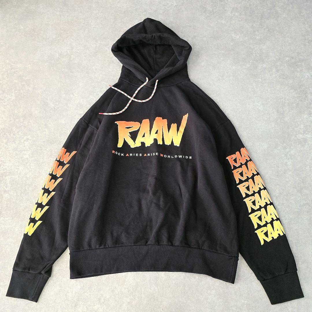 美品 Aries アリエス L フーディー パーカー プリント イタリア製 ブラック 黒拍卖