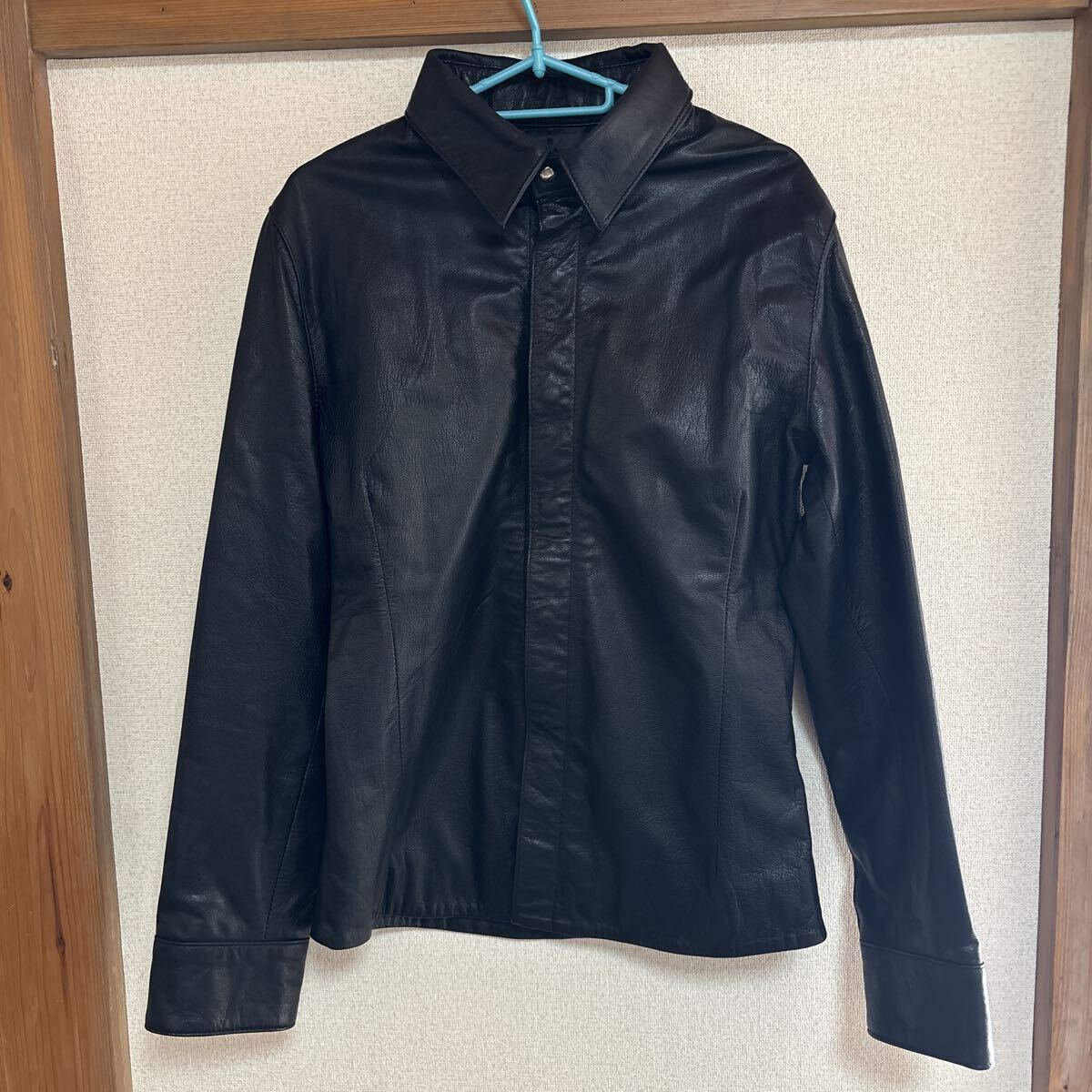 JTP LEATHER・レザーシャツ・サイズL・ブラック・中古拍卖