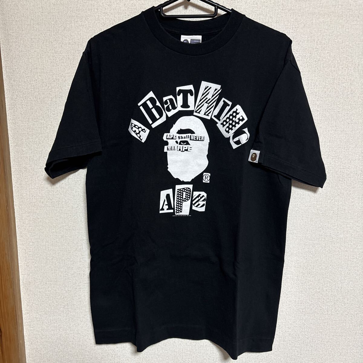 アベイシングエイプ A BATHING APE・半袖Tシャツ・ブラック・サイズM・中古拍卖