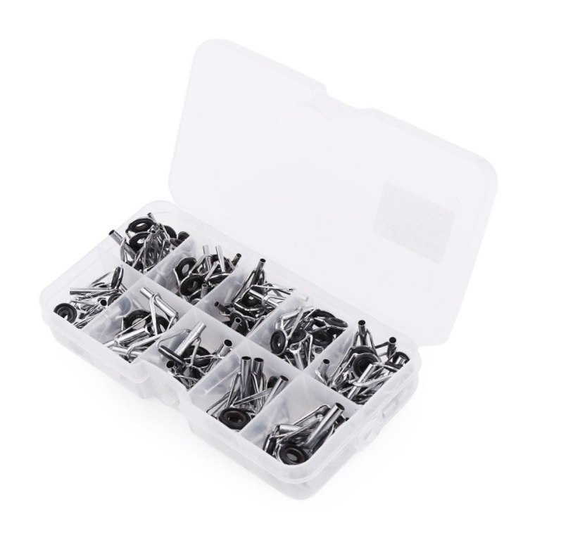 送料無料!■ 80個 ロッドガイド 先端ガイド トップガイド 交換 スピニング用 投げ竿 修理 セット 釣道具拍卖