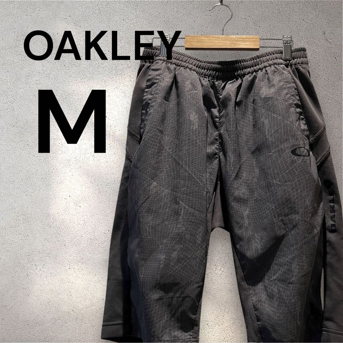 オークリー テックハーフパンツ グレー 幾何学模様サイド切替 M OAKLEY パンツ ズボン拍卖