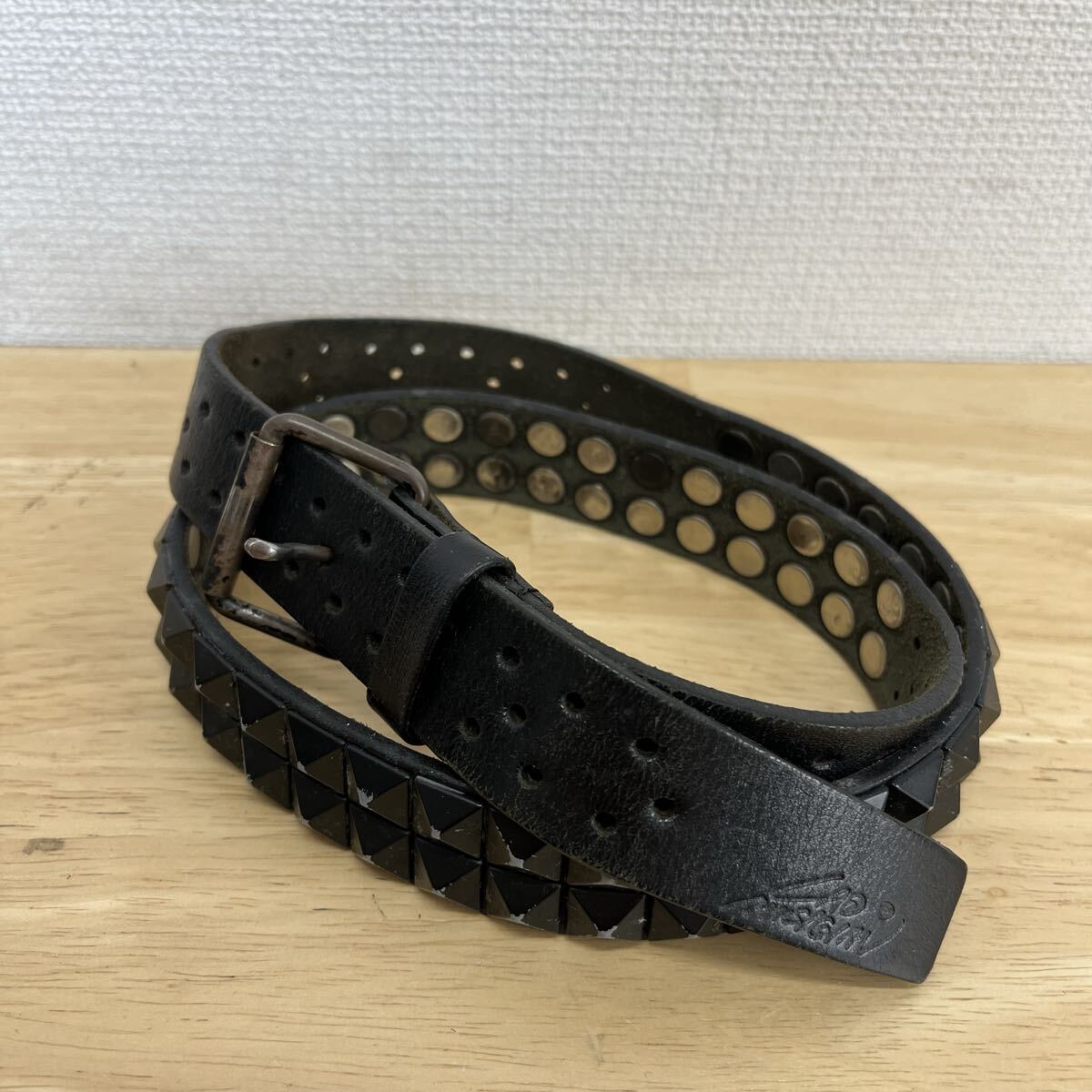 LAD MUSICIAN ラッドミュージシャン スタッズベルト レザー 40 10129361拍卖