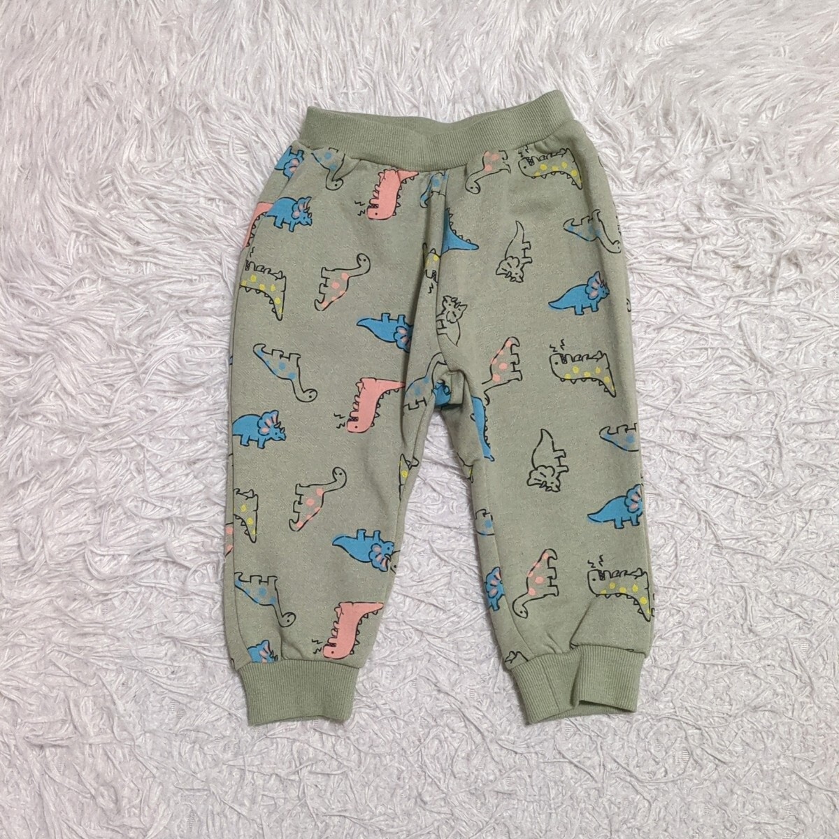 【送料無料】未使用 ノーブランド スウェット パンツ 80cm 恐竜 裏起毛 ベビー 子供服拍卖