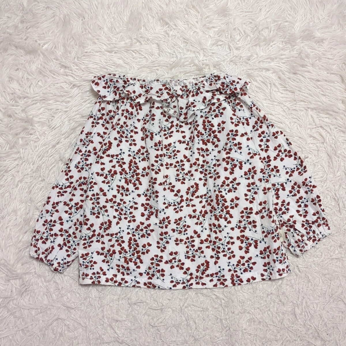 【送料無料】ノーブランド 長袖 トップス 120cmぐらい 花 キッズ 子供服拍卖