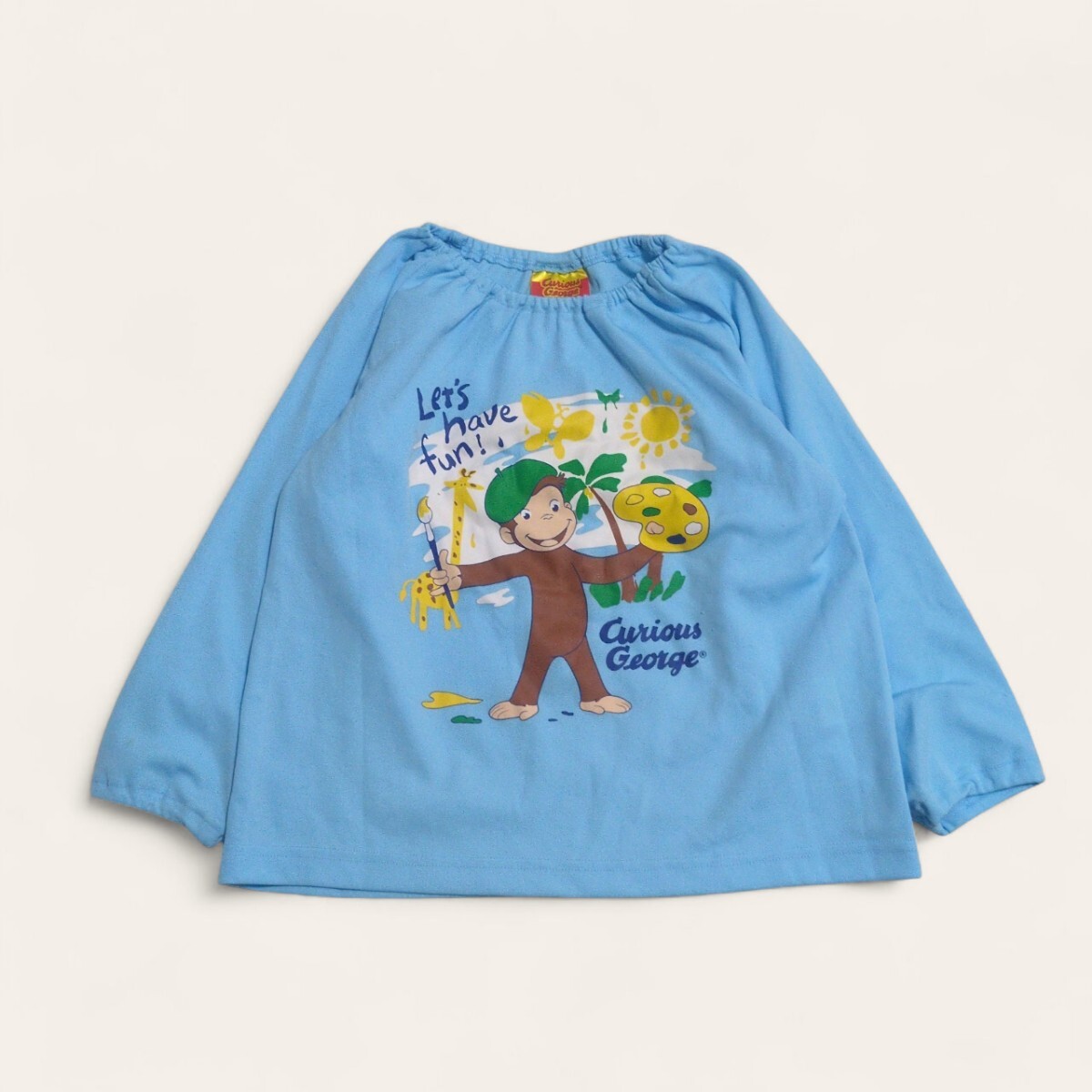 【送料無料】おさるのジョージ 長袖 スモック 120cm キッズ 子供服拍卖