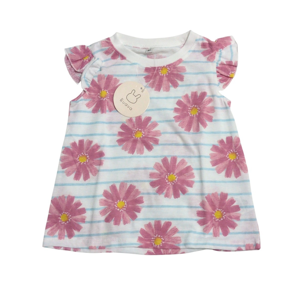 【送料無料】タグ付き未使用 Ruava 半袖 Tシャツ トップス 95cm 花柄 キッズ 子供服拍卖