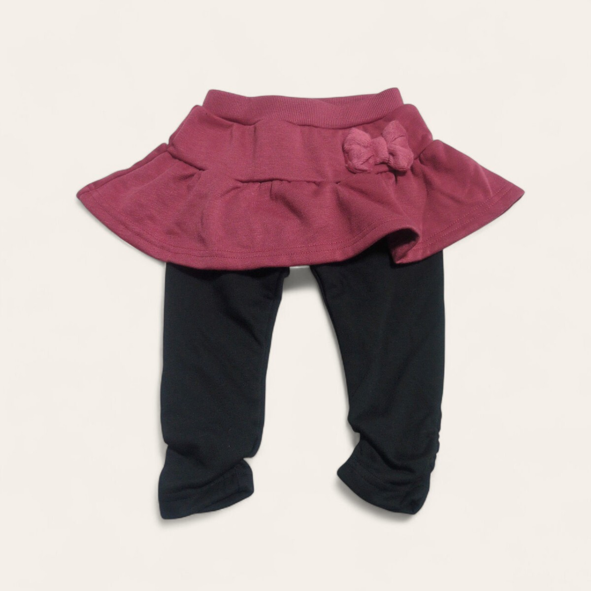 【送料無料】ノーブランド スカッツ スカートパンツ 90cm リボン 裏起毛 ベビー 子供服拍卖