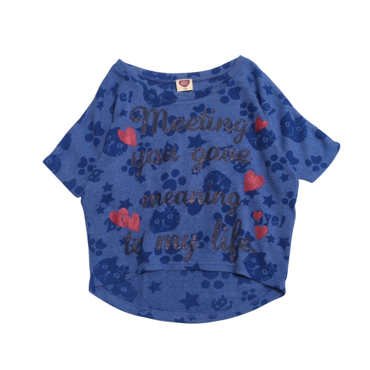 【送料無料】未使用 SpaceOpera トップス 110cm 青 ネコ キッズ 子供服拍卖