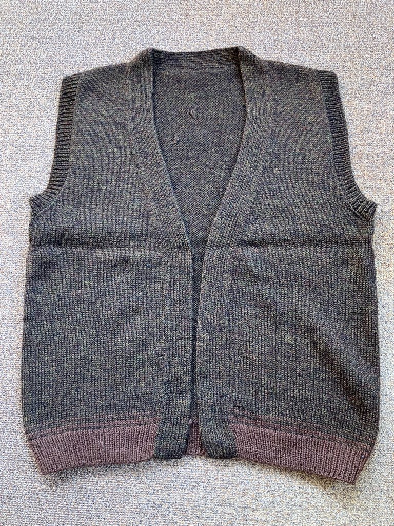 ベスト 茶色 ウール ハンドメイド拍卖