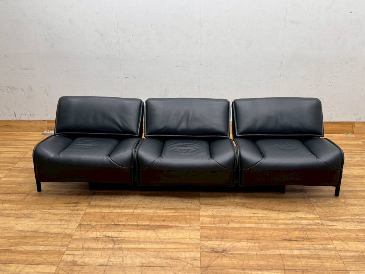T7676☆展示極美品☆Cassina☆カッシーナ☆VERANDA☆ヴェランダ☆本革☆188万☆3PSOFA拍卖