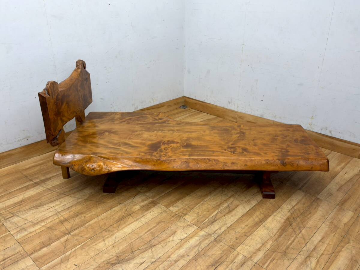 T7692☆展示品☆トチノキ☆栃の木☆天然木☆無垢材一枚板☆座卓☆ベンチ☆希少品☆97万拍卖