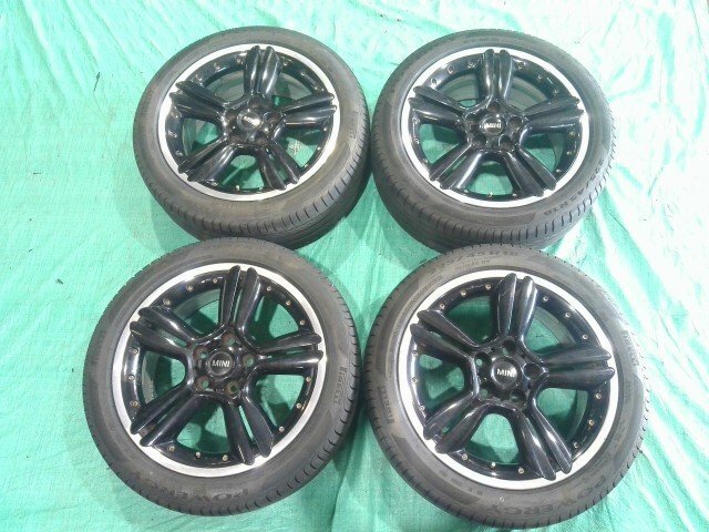 ★個人宅配送不可 MINI ミニクロスオーバー R60 18インチ 7.5J+52 PCD 120 5H ハブφ72.5 M14 225/45R18 純正 タイヤホイール 4本セット拍卖