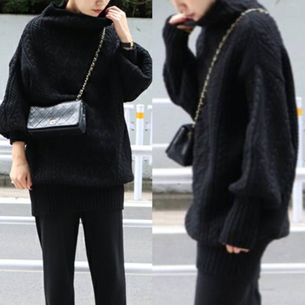 plage アランロングプルオーバー プラージュ ブラック ケーブルニット拍卖