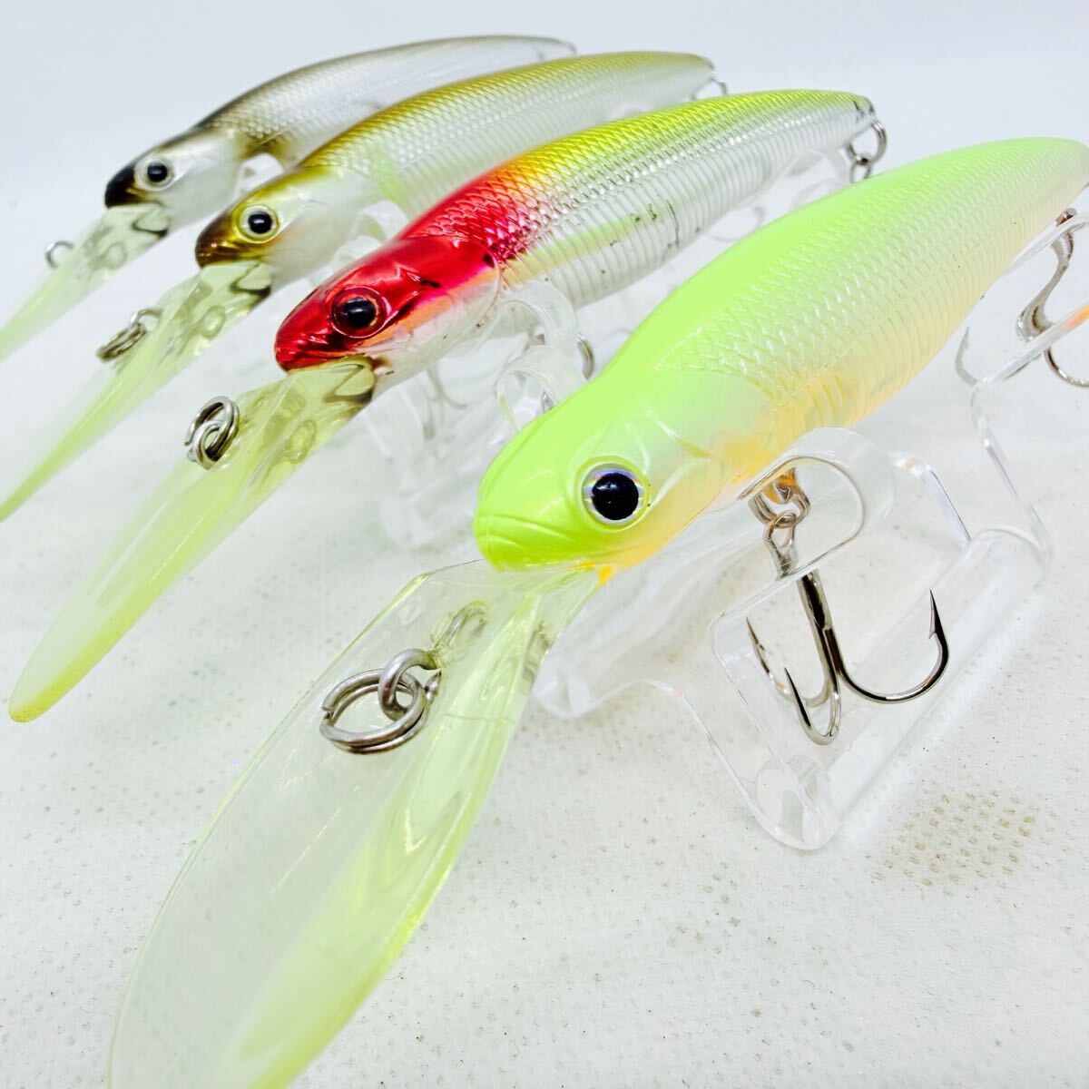 送料無料・美品『エバーグリーン キッカーイーター F 4個セット』EVER GREEN KICKER EATER フローティング ミノー ロングビル拍卖