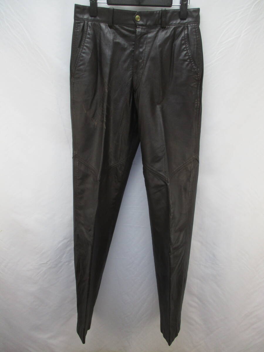 CHRISTIAN AUJARD(クリスチャンオジャール)■レザーパンツ(JWLG-812550) 76㎝拍卖
