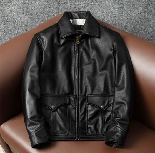 新入荷高品質 牛革 レザージャケット 革ジャン カウハイド ヴィンテージ ライダース 本革 バイクレザー レトロ アウター スリム 5XL拍卖