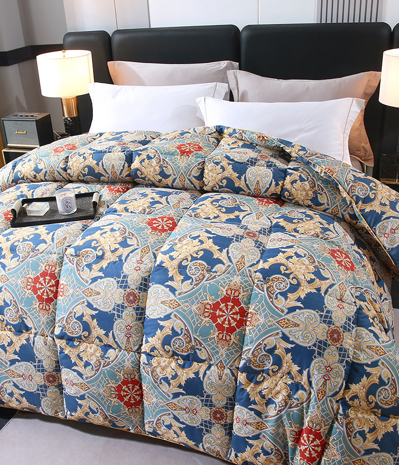 新作秋冬羽毛布団シングル 3.5kgホワイトダックダウン95% ロング冬用掛け布団羽毛ふとん羽毛掛け布団50マス立体キルト暖かい7色 ティール拍卖