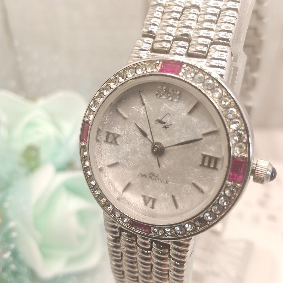 訳あり 稼動品 リズ レディース 腕時計 FINE PLATINUM 999.5拍卖